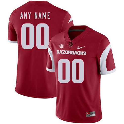 Mens Arkansas Razorbacks Customized Red College Football Jersey->customized ncaa jersey->Custom Jersey